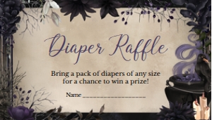946 A Baby is Brewing Gothic Halloween Baby Shower Diaper Raffle: 946 A Baby is Brewing Gothic Halloween Baby Shower Invitation Set