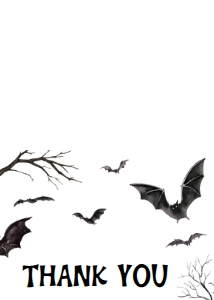 949 Bats Halloween Baby Shower Thank you Card: 949 Bats Halloween Baby Shower Invitation Set