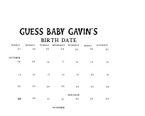 949 Bats Halloween Baby Shower Calendar design preview