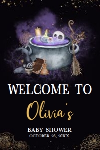 953 Gold Gothic A Baby is Brewing Baby Shower Welcome Sign 20x30: 953 Gold Gothic A Baby is Brewing Baby Shower Welcome Sign