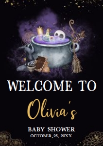 953 Gold Gothic A Baby is Brewing Baby Shower Welcome Sign A3: 953 Gold Gothic A Baby is Brewing Baby Shower Welcome Sign