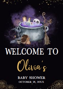 953 Gold Gothic A Baby is Brewing Baby Shower Welcome Sign A2: 953 Gold Gothic A Baby is Brewing Baby Shower Welcome Sign