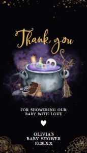 953 Gold Gothic A Baby is Brewing Baby Shower Favor Tag: 953 Gold Gothic A Baby is Brewing Baby Shower Favor Tag