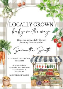 957 Farmers Market Baby Shower Invitation design preview