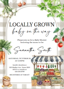 957 Farmers Market Baby Shower Invitation: 957 Farmers Market Baby Shower Invitation