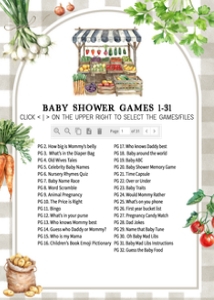 957 Farmers Market Baby Shower Games Bundle 1: 957 Farmers Market Baby Shower Games