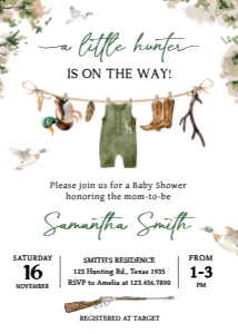 964 Duck Hunting Baby Shower Invitation: 964 Duck Hunting Baby Shower Invitation