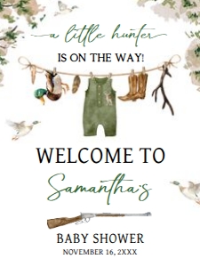 964 Duck Hunting Baby Shower Welcome Sign 18x24: 964 Duck Hunting Baby Shower Welcome Sign