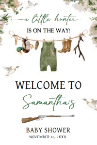 964 Duck Hunting Baby Shower Welcome Sign 20x30: 964 Duck Hunting Baby Shower Welcome Sign