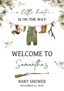 964 Duck Hunting Baby Shower Welcome Sign A2: 964 Duck Hunting Baby Shower Welcome Sign