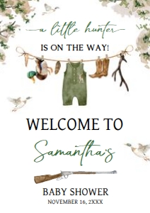 964 Duck Hunting Baby Shower Welcome Sign A1: 964 Duck Hunting Baby Shower Welcome Sign