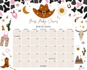 964 Duck Hunting Baby Shower Calendar design preview