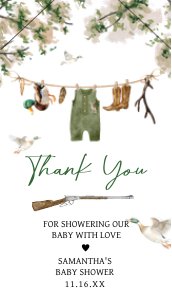 964 Duck Hunting Baby Shower Favor Tag design preview