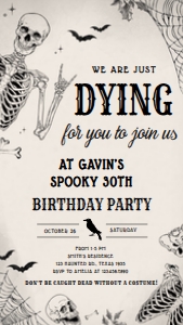 13BD Dying for you Birthday Invitation Mobile C: 13BD Dying for you Birthday Invitation C