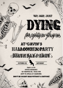 13BD Dying for you Birthday Invitation C design preview