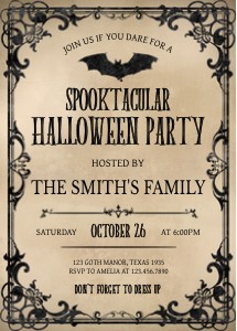 7SE Spooktacular Vintage Halloween Invitation A design preview