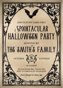 7SE Spooktacular Vintage Halloween Invitation B design preview