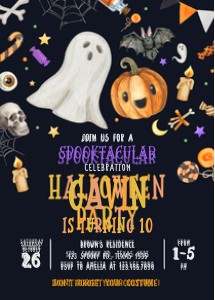 18BD Spooktacular Halloween Party Birthday Invitation A design preview