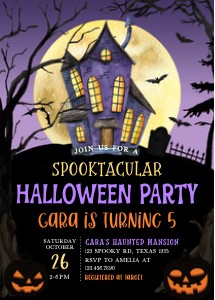 20BD Haunted Spooktacular Halloween Party Birthday Invitation A design preview