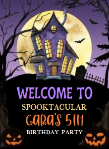 20BD Haunted Spooktacular Halloween Party Birthday Welcome Sign A 11x15: 20BD Haunted Spooktacular Halloween Party Birthday Welcome Sign A