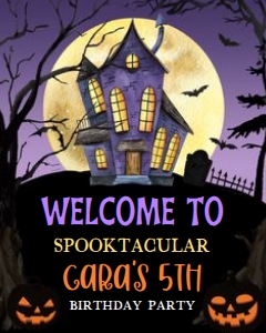 20BD Haunted Spooktacular Halloween Party Birthday Welcome Sign A 16x20: 20BD Haunted Spooktacular Halloween Party Birthday Welcome Sign A