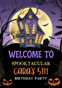20BD Haunted Spooktacular Halloween Party Birthday Welcome Sign A A2: 20BD Haunted Spooktacular Halloween Party Birthday Welcome Sign A