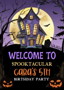 20BD Haunted Spooktacular Halloween Party Birthday Welcome Sign A A3: 20BD Haunted Spooktacular Halloween Party Birthday Welcome Sign A