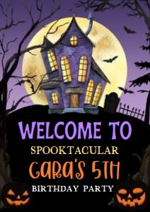 20BD Haunted Spooktacular Halloween Party Birthday Welcome Sign A A4: 20BD Haunted Spooktacular Halloween Party Birthday Welcome Sign A
