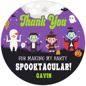 19BD Halloween Costume Party Birthday Round Favor Tags A: 19BD Halloween Costume Party Birthday Favor Tags