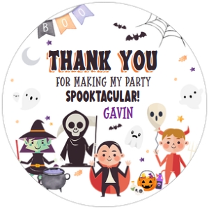 19BD Halloween Costume Party Birthday Round Favor Tags C: 19BD Halloween Costume Party Birthday Favor Tags