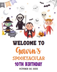 19BD Halloween Costume Party Birthday Welcome Sign 16x20 C: 19BD Halloween Costume Party Birthday Welcome Sign