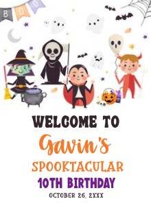 19BD Halloween Costume Party Birthday Welcome Sign design preview