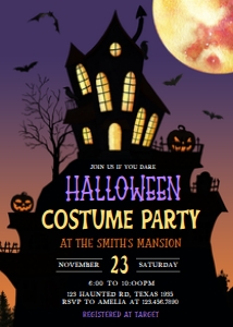 9SE Halloween Costume Party Invitation B design preview