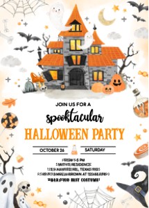 11SE Spooktacular Halloween Party Invitation C design preview