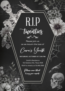 23BD RIP Twenties Birthday Party Invitation C: 23BD RIP Twenties Birthday Party Invitation C