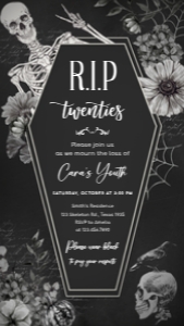 23BD RIP Twenties Birthday Party Invitation Mobile C: 23BD RIP Twenties Birthday Party Invitation C