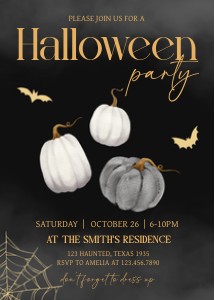 12SE Adult Halloween Party Invitation B design preview