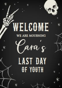 23BD RIP Twenties Birthday Party Welcome Sign A4 A: 23BD RIP Twenties Birthday Party Welcome Sign