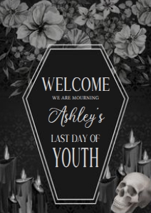 23BD RIP Twenties Birthday Party Welcome Sign A3 B: 23BD RIP Twenties Birthday Party Welcome Sign