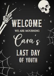 23BD RIP Twenties Birthday Party Welcome Sign A3 A: 23BD RIP Twenties Birthday Party Welcome Sign