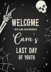 23BD RIP Twenties Birthday Party Welcome Sign A1 A: 23BD RIP Twenties Birthday Party Welcome Sign