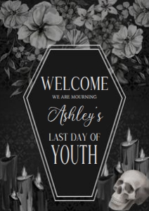 23BD RIP Twenties Birthday Party Welcome Sign A1 B: 23BD RIP Twenties Birthday Party Welcome Sign