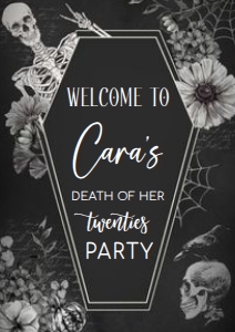 23BD RIP Twenties Birthday Party Welcome Sign A4 C: 23BD RIP Twenties Birthday Party Welcome Sign