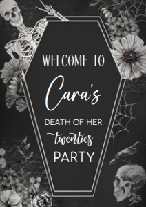 23BD RIP Twenties Birthday Party Welcome Sign A3 C: 23BD RIP Twenties Birthday Party Welcome Sign