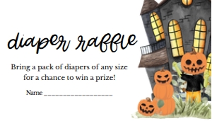967 A Little Boo Haunted House Baby Shower Diaper Raffle: 967 A Little Boo Haunted House Baby Shower Invitation Set