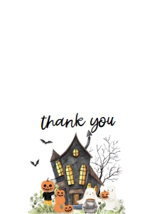 967 A Little Boo Haunted House Baby Shower Thank you Card: 967 A Little Boo Haunted House Baby Shower Invitation Set
