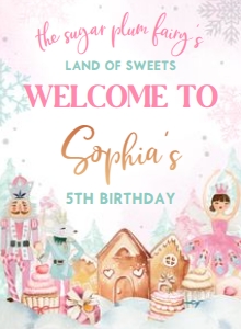24BD Nutcracker Birthday Welcome Sign 11x15: 24BD Nutcracker Birthday Welcome Sign