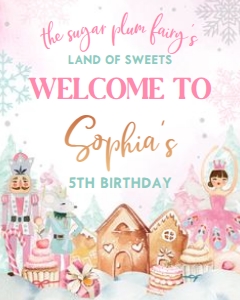 24BD Nutcracker Birthday Welcome Sign 16x20: 24BD Nutcracker Birthday Welcome Sign