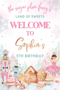 24BD Nutcracker Birthday Welcome Sign 20x30: 24BD Nutcracker Birthday Welcome Sign