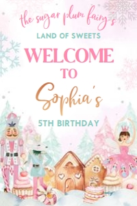 24BD Nutcracker Birthday Welcome Sign 24x36: 24BD Nutcracker Birthday Welcome Sign